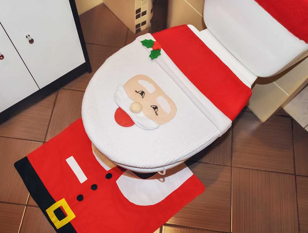 Kalėdinis WC uždangalų ir kilimėlio komplektas