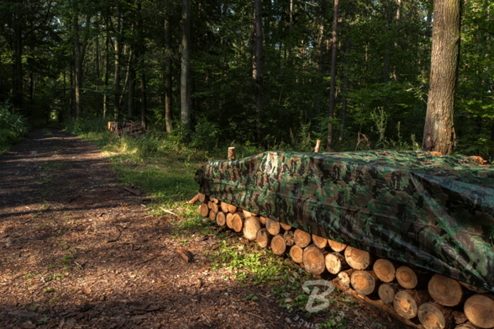 Kamufliažinis lauko tentas Bradas CAMOforest, 10 x 12 m, 90 g/m²