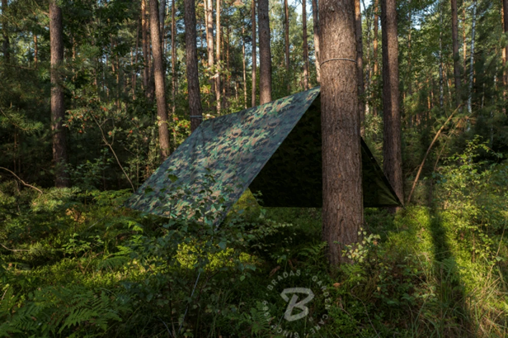 Kamufliažinis lauko tentas Bradas CAMOforest, 4 x 5 m, 90 g/m²