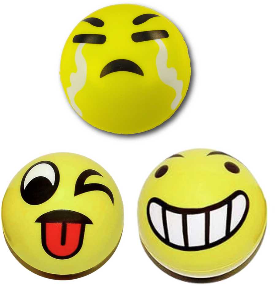 Kamuoliukas Emoticon, geltonas, 10 cm (1 vnt.)