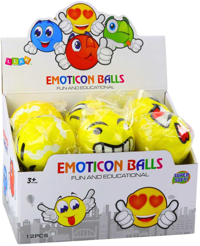 Kamuoliukas Emoticon, geltonas, 10 cm (1 vnt.)