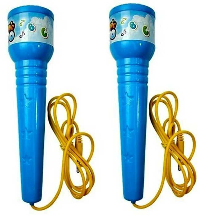 Karaoke rinkinys su dviem mikrofonais, mėlynas