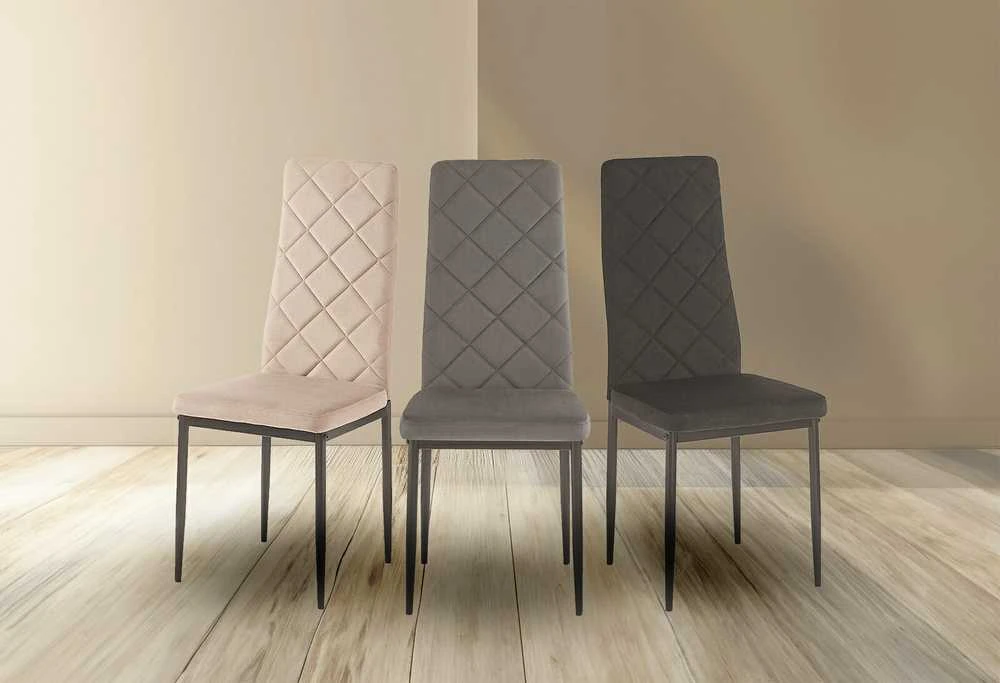 Kėdė Marko-2 Rhombi, velvet, pilka