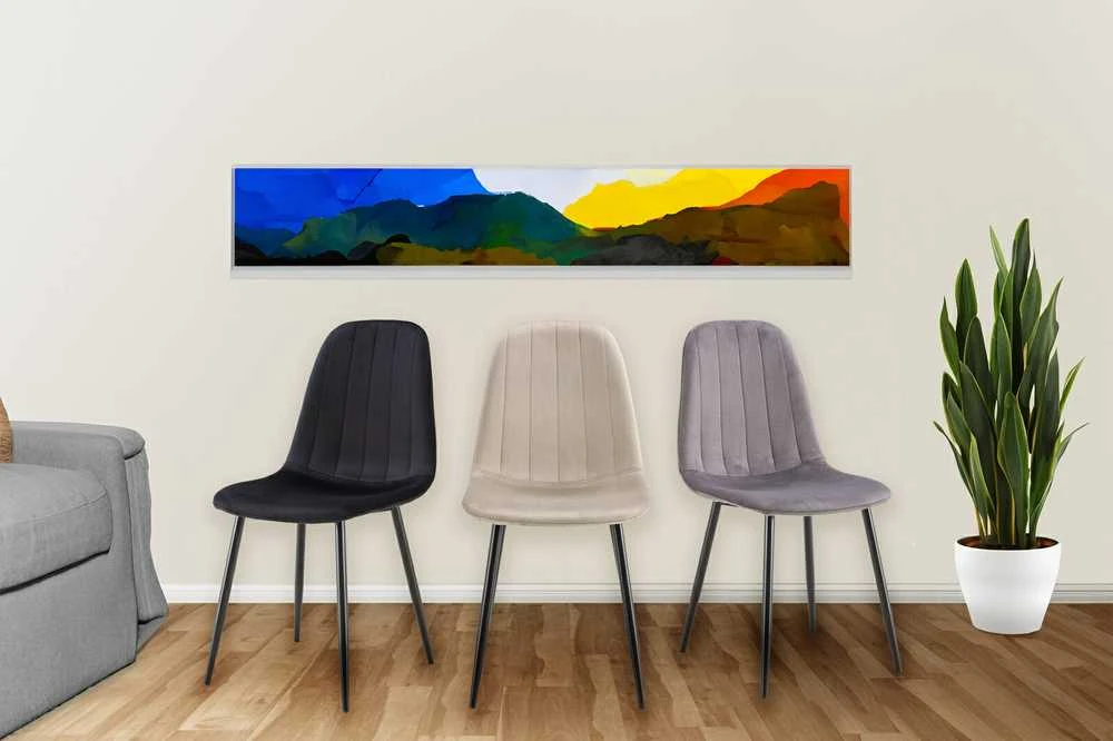 Kėdė Monita Lines, velvet, juoda