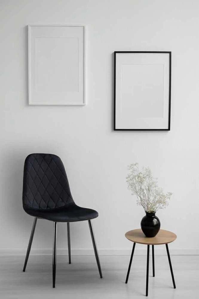 Kėdė Monita Rhombi, velvet, juoda