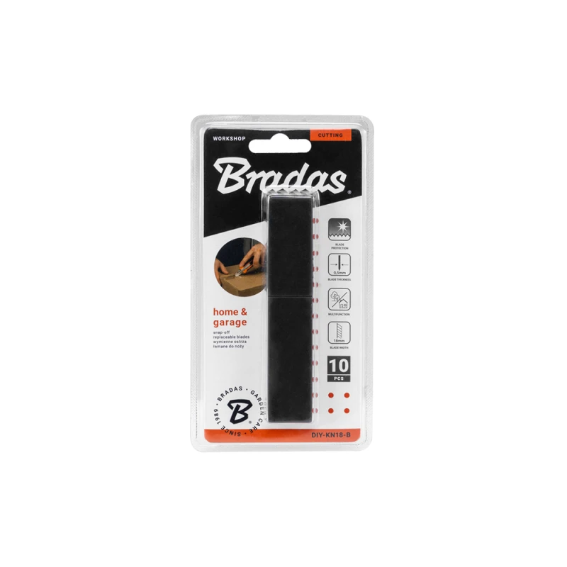 Keičiami peiliukai 18 mm peiliams Bradas TITAN Juodas, 10 vnt