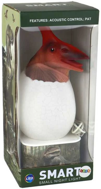 Kiaušinio formos LED lempa su dinozauru Pterozauru, raudona