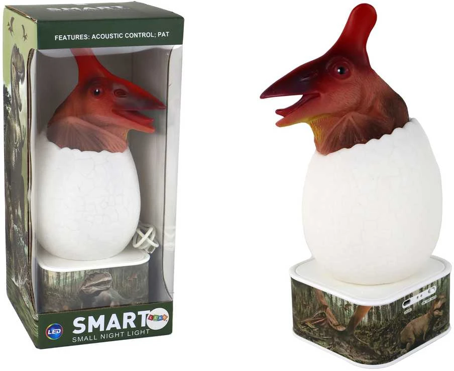 Kiaušinio formos LED lempa su dinozauru Pterozauru, raudona