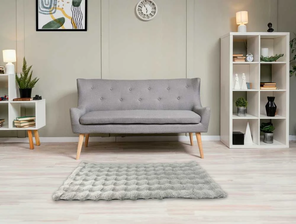 Kilimas Bubble, 80x140 cm, šviesiai pilkas