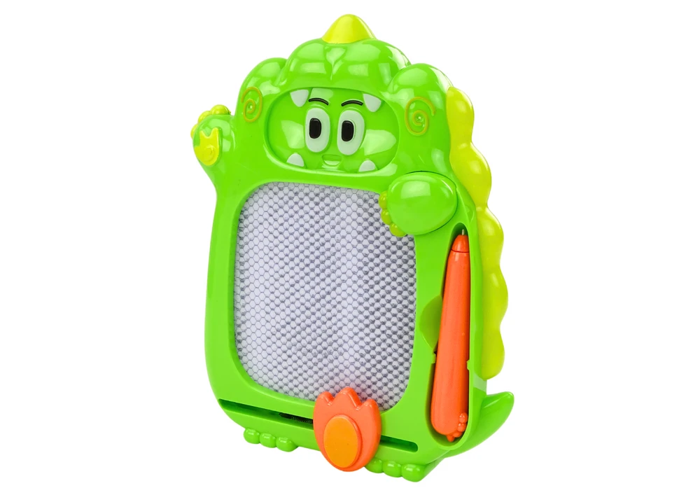 Kišeninis žaidimas ir piešimo lenta 2in1 Dinozauras, žalias, 1 vnt
