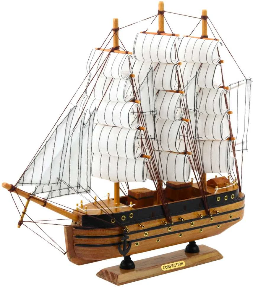 Kolekcinis dekoratyvinis laivo modelis, 39x36 cm, baltas