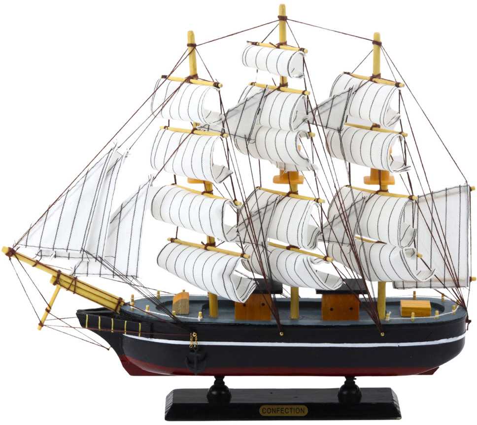 Kolekcinis dekoratyvinis laivo modelis, 39x36 cm, juodas
