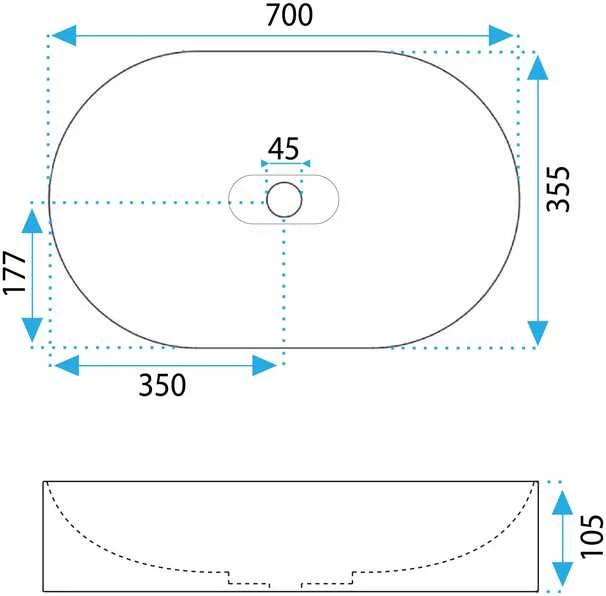 Konglomerato praustuvas REA Iris 71, Pilkas matt