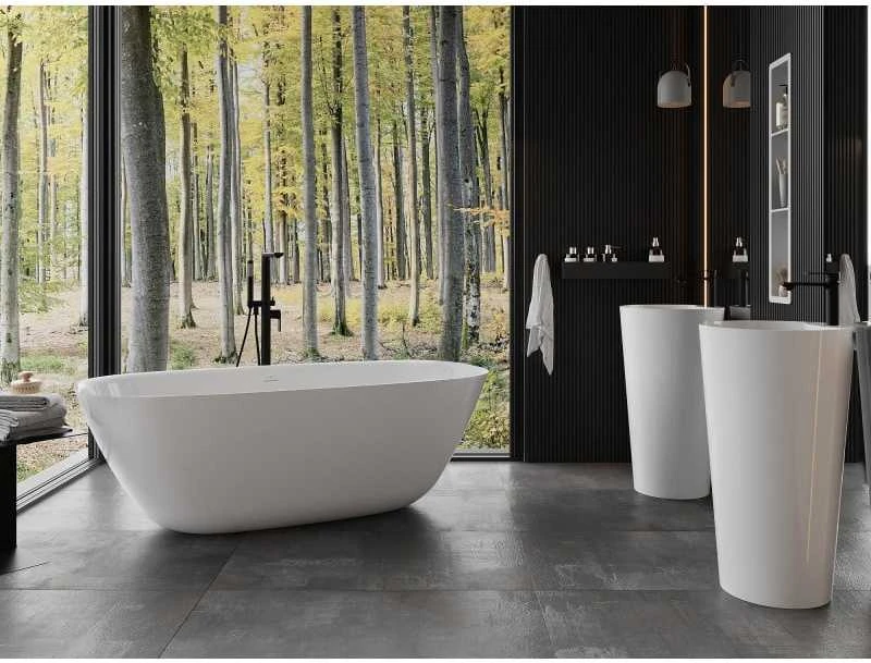 Konglomerato vonia Mexen Como, 170 x 82 cm, Baltas gloss