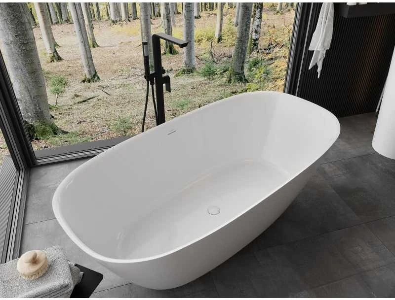 Konglomerato vonia Mexen Como, 170 x 82 cm, Baltas gloss