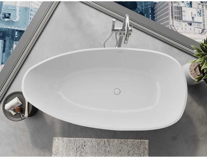 Konglomerato vonia Mexen Imola, 160 x 81 cm, Baltas gloss