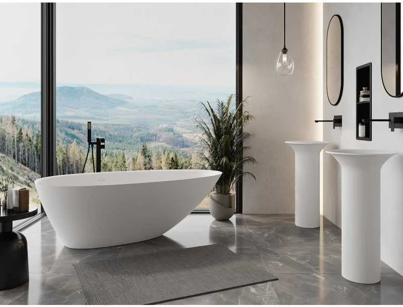 Konglomerato vonia Mexen Milano, 150 x 82 cm, Baltas matt