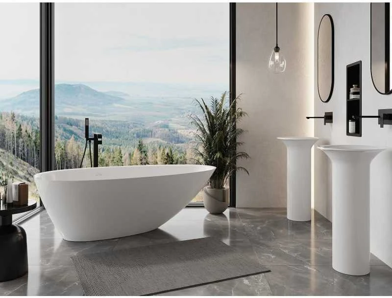Konglomerato vonia Mexen Milano, 150 x 82 cm, Baltas gloss