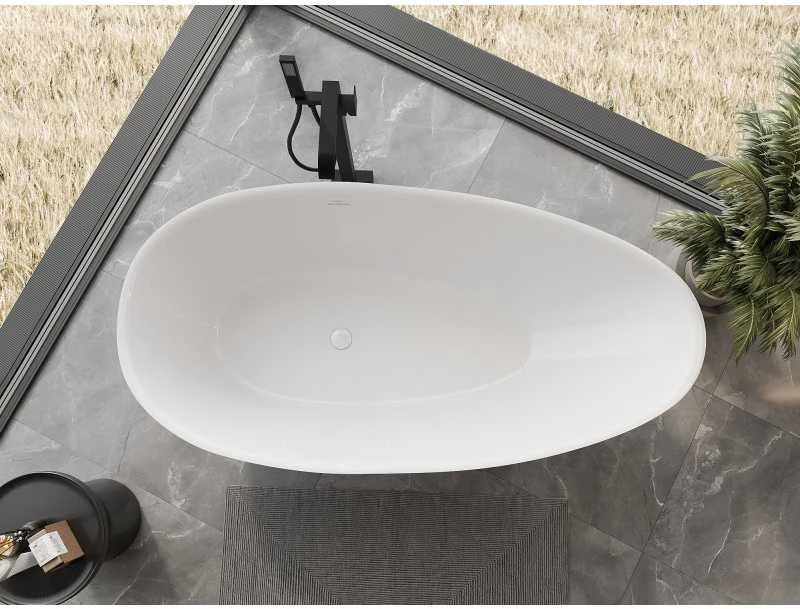 Konglomerato vonia Mexen Milano, 170 x 86 cm, Baltas gloss