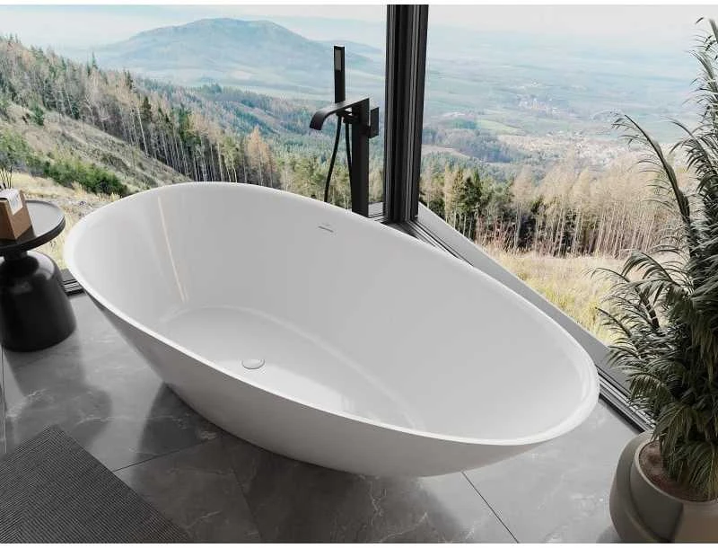 Konglomerato vonia Mexen Milano, 170 x 86 cm, Baltas gloss