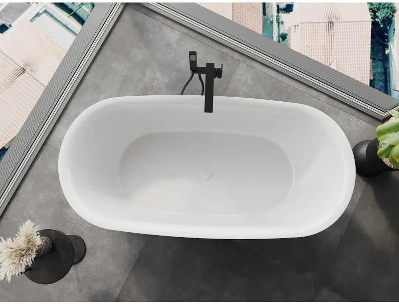 Konglomerato vonia Mexen Siena, 170 x 80 cm, Baltas gloss