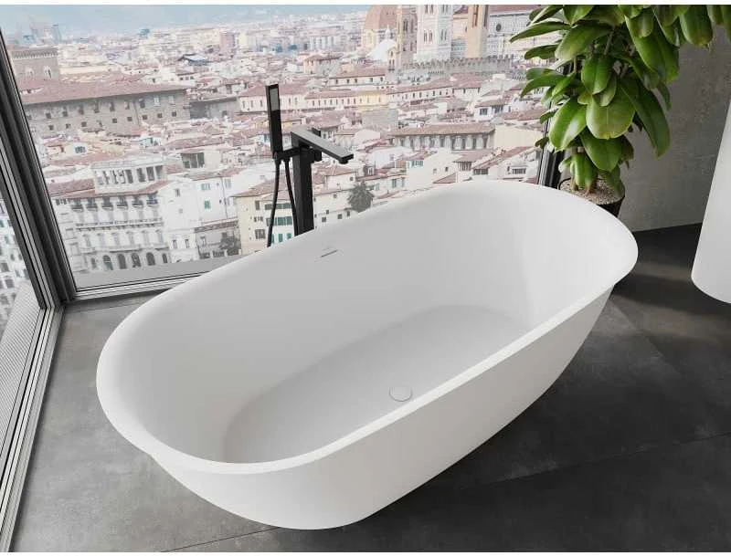 Konglomerato vonia Mexen Siena, 170 x 80 cm, Baltas matt