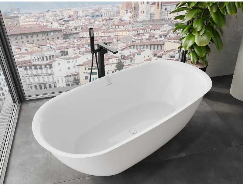 Konglomerato vonia Mexen Siena, 170 x 80 cm, Baltas gloss