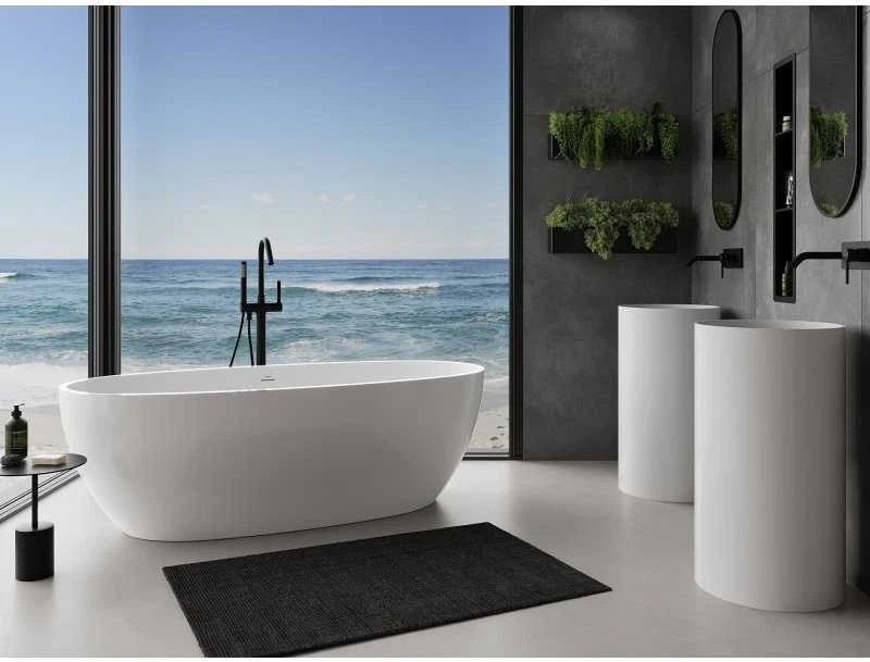 Konglomerato vonia Mexen Torino, 155 x 78 cm, Baltas gloss