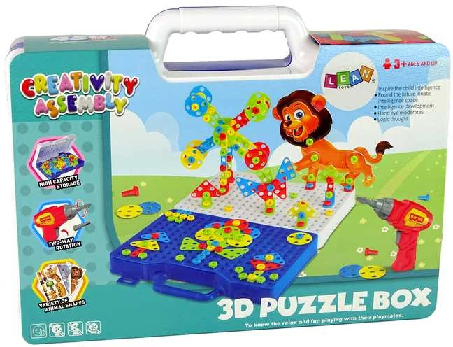 Konstrukcinės 3D kaladėlės su įrankiais Dinozaurai