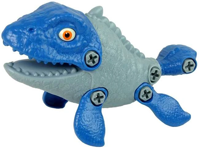 Konstrukcinis rinkinys - dinozauras Mosasaur su kiaušiniu, mėlynas