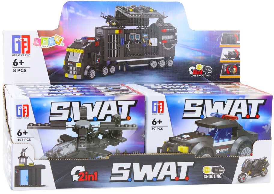 Konstrukcinių kaladėlių rinkinys - SWAT mašina (1 vnt.)