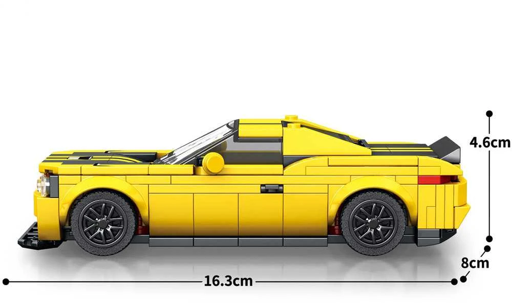 Konstruktoriaus rinkinys "Sportinis automobilis", geltonas, 319 d.