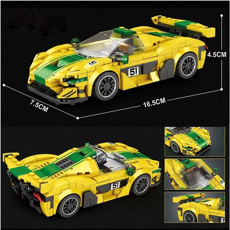 Konstruktoriaus rinkinys "Sportinis automobilis P1 GTR", geltonas/žalias, 368 el.