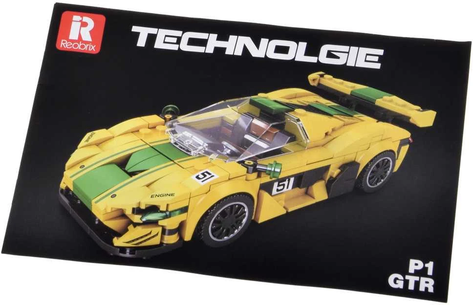 Konstruktoriaus rinkinys "Sportinis automobilis P1 GTR", geltonas/žalias, 368 el.