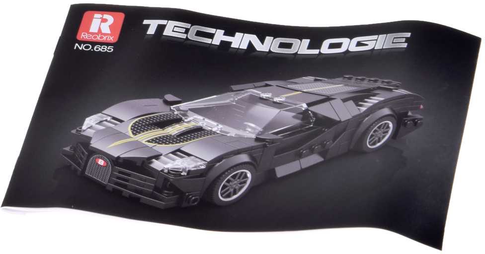 Konstruktoriaus rinkinys "Sportinis automobilis", juodas, 298 el.