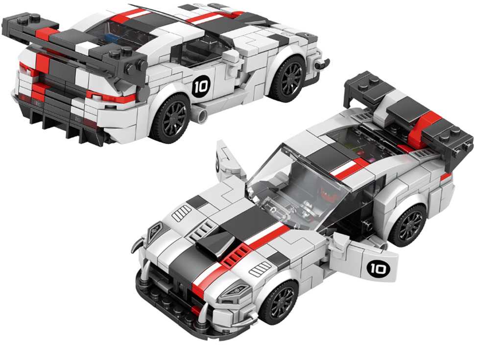 Konstruktoriaus rinkinys "Sportinis automobilis VIPER", baltas, 419 el.