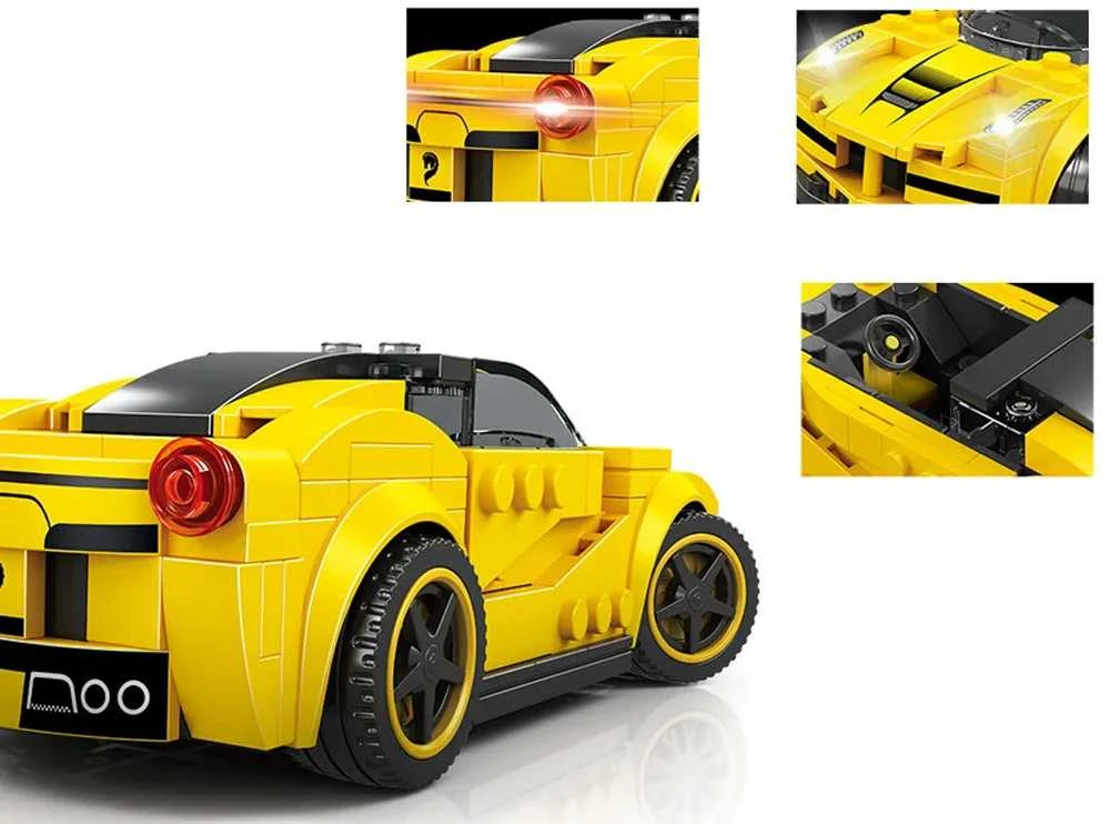 Konstruktoriaus rinkinys "Sportinis automobilis", geltonas, 143 d.