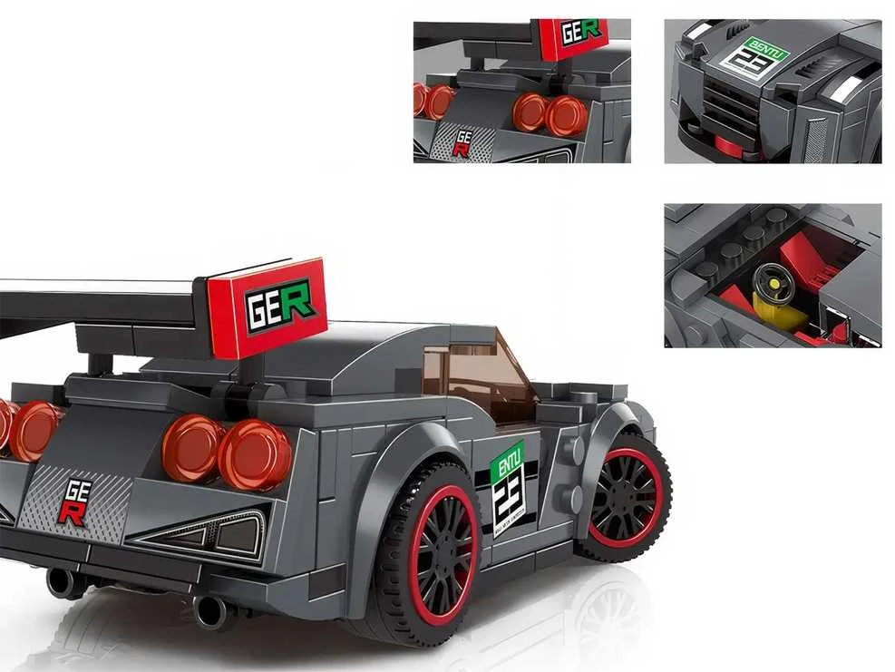 Konstruktoriaus rinkinys "Sportinis automobilis", pilkas, 166 d.