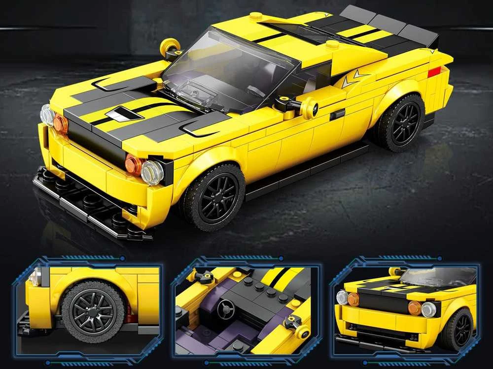 Konstruktoriaus rinkinys "Sportinis automobilis", geltonas, 319 d.