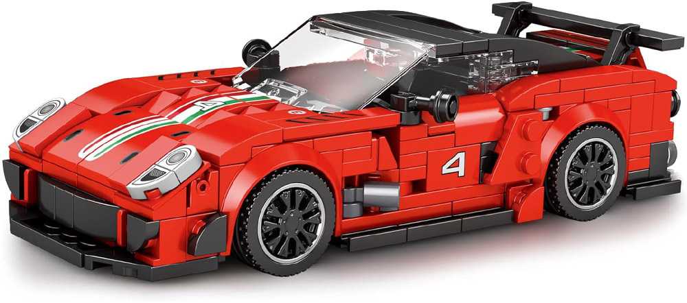 Konstruktoriaus rinkinys "Sportinis automobilis", raudonas, 413 d.