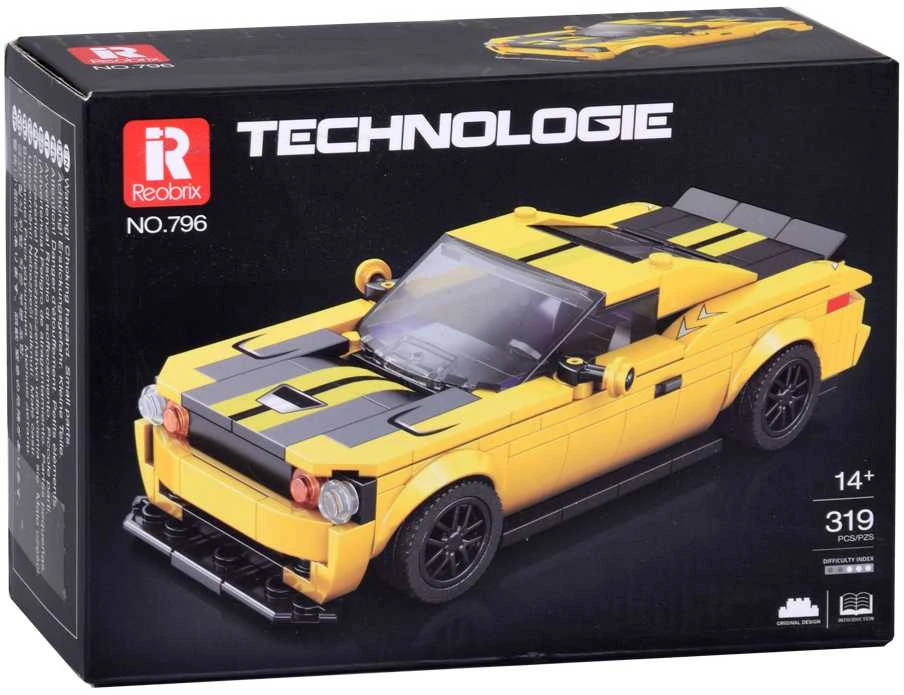 Konstruktoriaus rinkinys "Sportinis automobilis", geltonas, 319 d.