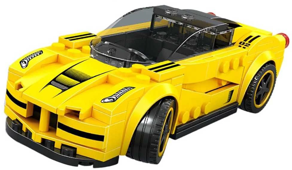Konstruktoriaus rinkinys "Sportinis automobilis", geltonas, 143 d.
