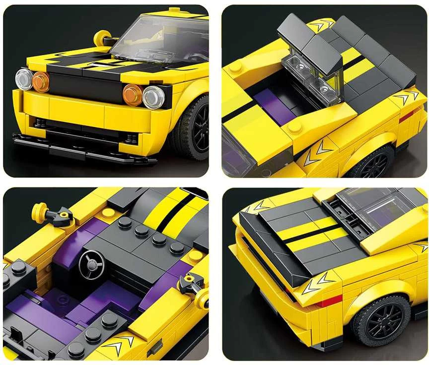 Konstruktoriaus rinkinys "Sportinis automobilis", geltonas, 319 d.