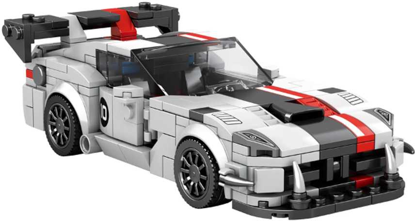 Konstruktoriaus rinkinys "Sportinis automobilis VIPER", baltas, 419 el.