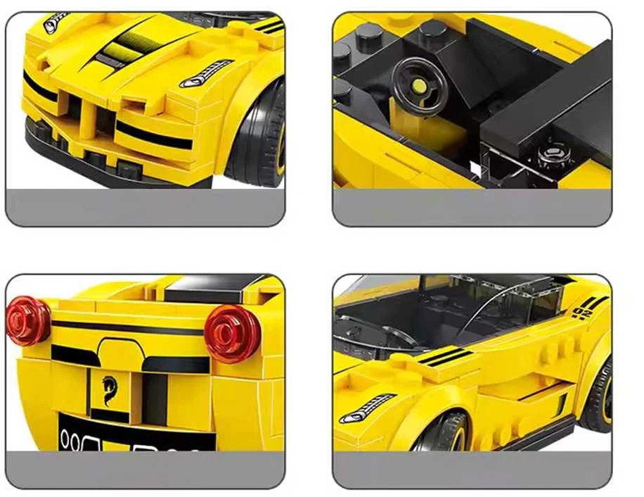 Konstruktoriaus rinkinys "Sportinis automobilis", geltonas, 143 d.