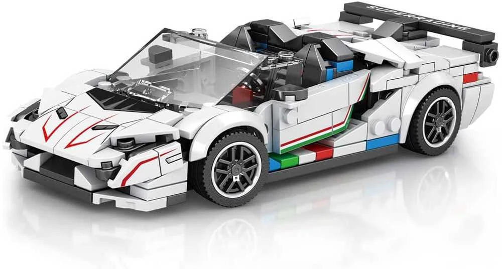 Konstruktoriaus rinkinys "Sportinis automobilis-kabrioletas", baltas, 348 el.
