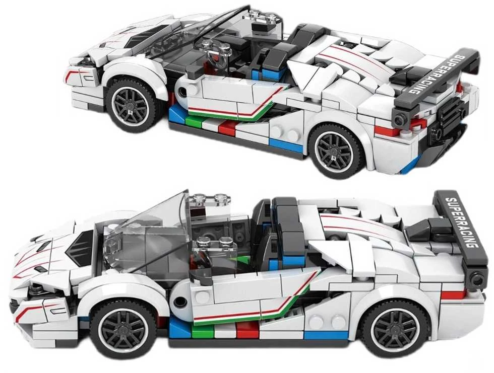 Konstruktoriaus rinkinys "Sportinis automobilis-kabrioletas", baltas, 348 el.