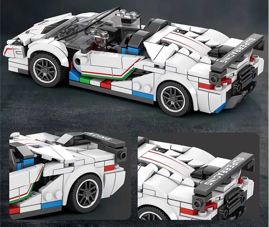 Konstruktoriaus rinkinys "Sportinis automobilis-kabrioletas", baltas, 348 el.