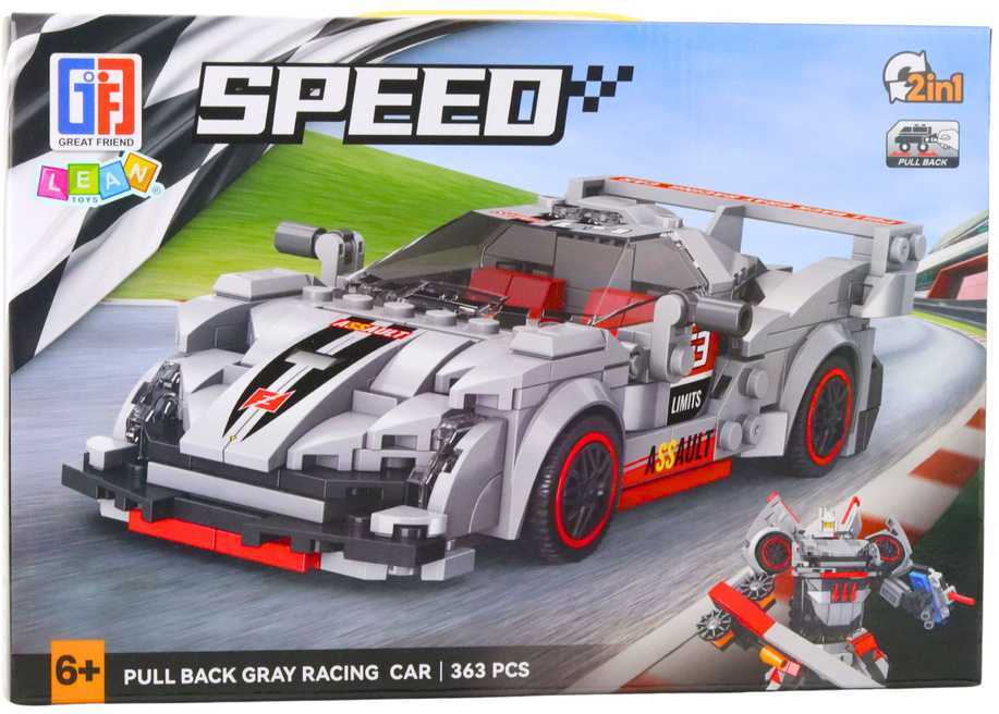 Konstruktorius Automobilis-Robotas 2in1, pilkas, 363 d.