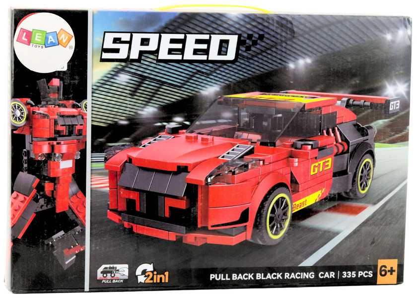 Konstruktorius Automobilis-Robotas 2in1 GT3, raudonas, 335 d.